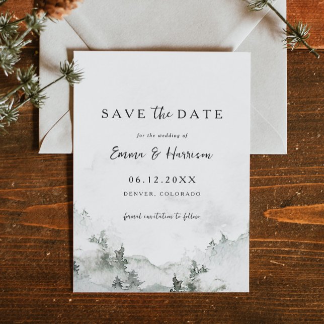 Convite Rustic Forest Weding Save the Date Card (Criador carregado)