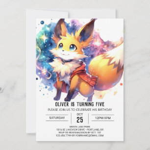 Convite Rustic Fox Birthday