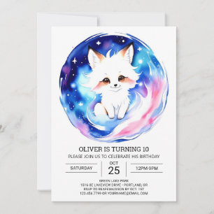 Convite Rustic Fox Birthday Editável