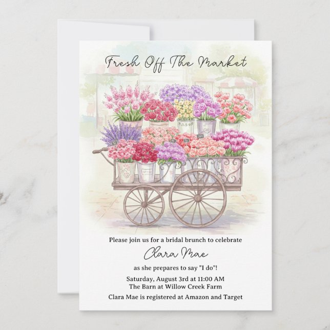 Convite Rustic Fresca Do Chá de panela De Mercado (Frente)