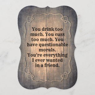 Convite Rustic Funny Bridesmaid / Proposta de Madrinha de 