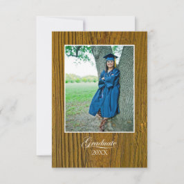 Convite Rustic Graduation Celebration with Photo