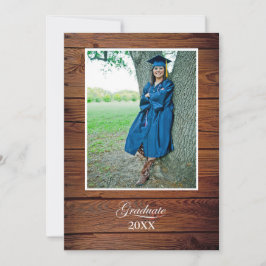 Convite Rustic Graduation Party Invitation with photo