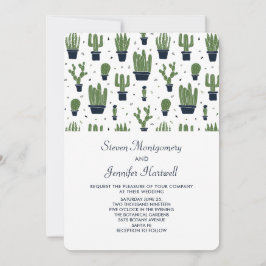 Convite Rustic Green Cactus em Potes Flores Casamento de P