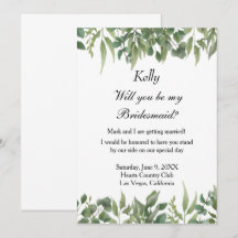 Rustic Green deixa Greenerage Foliage Bridesmaid