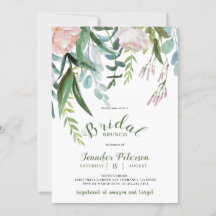 Convite Rustic Greenery Bridal Brunch