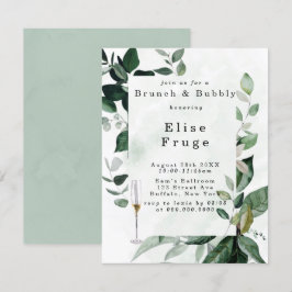 Convite Rustic Greenery Eucalyptus Brunch e Bubbles Invita