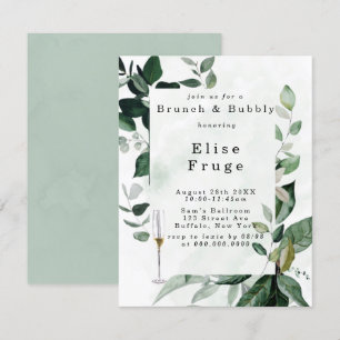 Convite Rustic Greenery Eucalyptus Brunch e Bubbles Invita