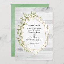 Rustic Greenery Geométrico Código QR RSVP Casament
