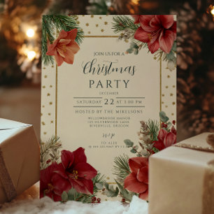 Convite Rustic Holiday Greenery Feliz Natal