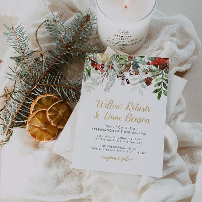 Convite Rustic Holiday Wedation (Criador carregado)