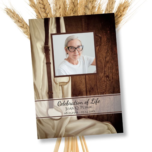 Convite Rustic Horse Bit Satin Western Celebration of Life (Criador carregado)