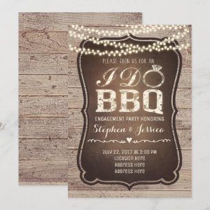 Convite Rustic I Do CHURRASCO Invent