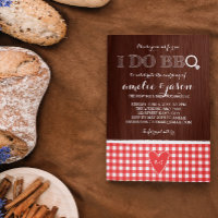 Rustic I Do CHURRASCO Red Gingham Posta Festa de c