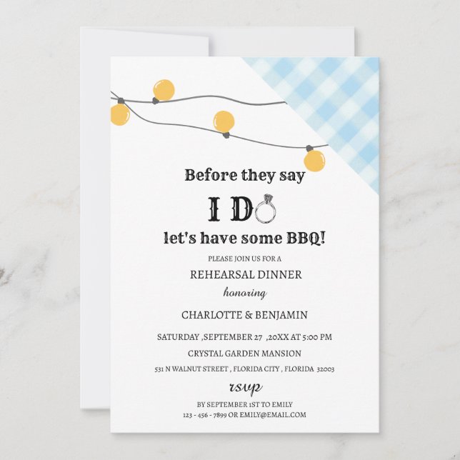 Convite Rustic I Do CHURRASCO ReHearsal Janto (Frente)