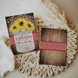 Convite Rustic I Do CHURRASCO Sunflower Noivado Invances<br><div class="desc">Rustic Mason Jar Boho Wood Lace Sunflower Wed,  Noivado e Convites de chá de panela</div>