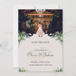 Convite Rustic Indoor Wedding Save the Date Card