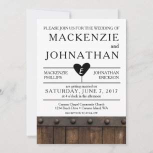 Convite Rustic Industrial Casamento
