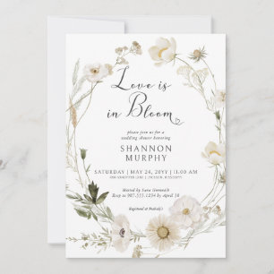 Convite Rustic Ivory Wildflower Love In Bloom
