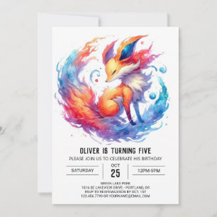 Convite Rustic Kids Fox Birthday