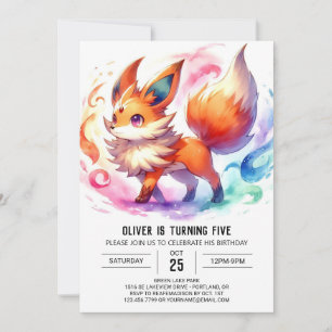 Convite Rustic Kids Fox Birthday
