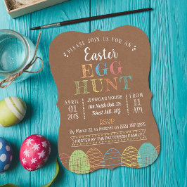 Convite Rustic Kraft Easter Egg Hunt