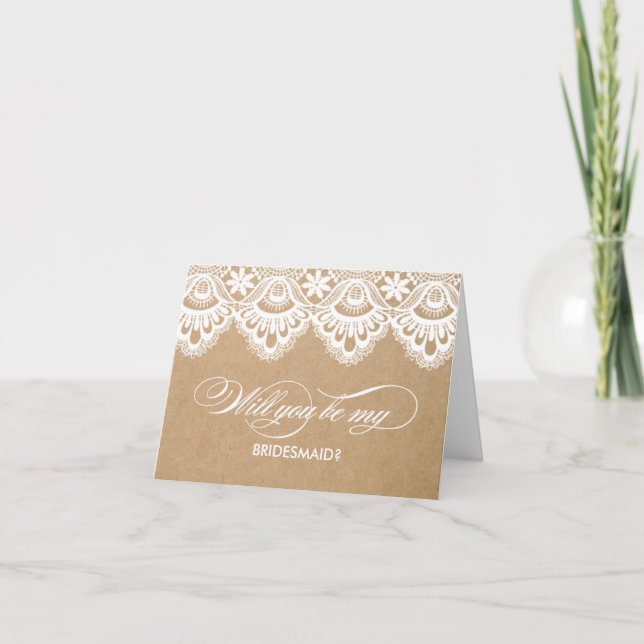 CONVITE RUSTIC LACE | BRIDESMAID CARDS (Frente)