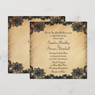 Convite Rustic Lace Weding