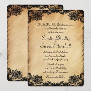 Convite Rustic Lace Weding