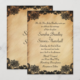Convite Rustic Lace Weding