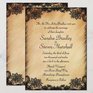 Convite Rustic Lace Weding