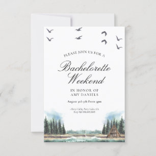 Convite Rustic Lake & Woods Invitation Watercolor