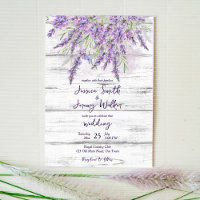 Rustic lavender on white wood wedding