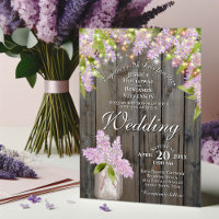 Rustic Lilacs com Luzes no Casamento de Madeira do