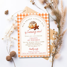 Convite Rustic Little Bun Cinnamon Roll Party - primeiro a