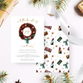 Convite Rustic Little Bundle of Joy Chá de fraldas Invitat