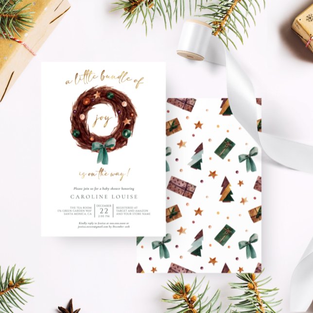 Convite Rustic Little Bundle of Joy Chá de fraldas Invitat (Criador carregado)