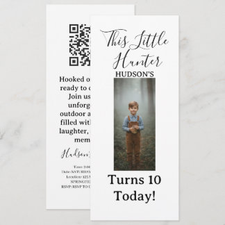 Convite Rustic Little Hunter Photo Boy Birthday Invitation