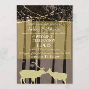 Convite Rustic Lodge Themed Wedding