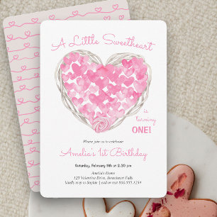 Convite Rustic Love Heart Little Sweetheart Girls Aniversá
