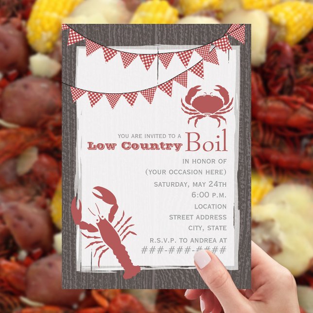 Convite Rustic Low Country Boil (Criador carregado)