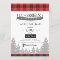 Rustic Lumberjack Birthday Bash Invite