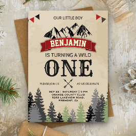 Convite Rustic Lumberjack Boys Wild One Party