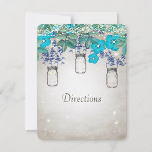 Convite Rustic Luxe Mason Jar Marinho Turquoise