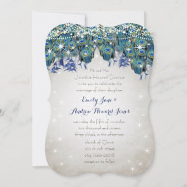 Convite Rustic Luxe Mason Jar Marinho Turquoise Peacock