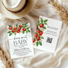 Convite Rustic Market Strawberry Berry Sweet Baby Shower