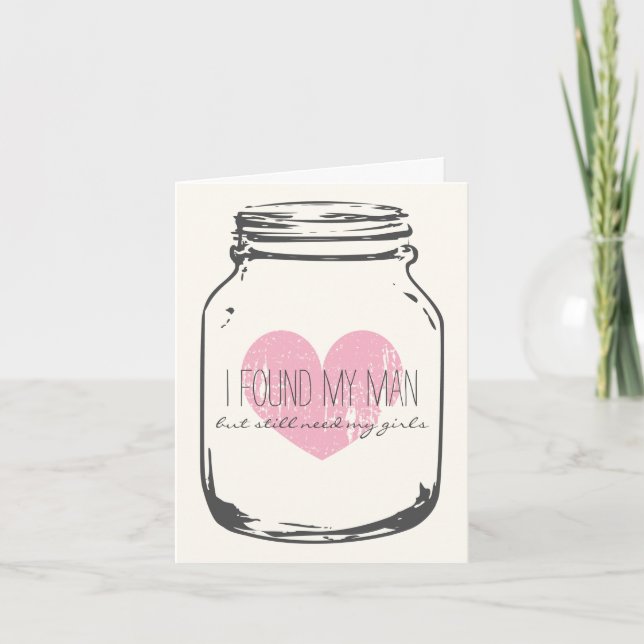 Convite Rustic mason jar bridesmaid request cards (Frente)