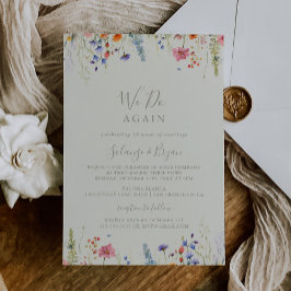 Convite Rustic Meadow Botanical We Do Again Vow Renewal