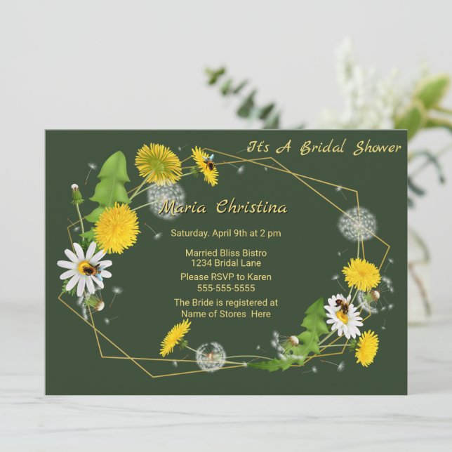 Convite Rustic Meadow Flowers Bridal Shower (Em pé/Frente)