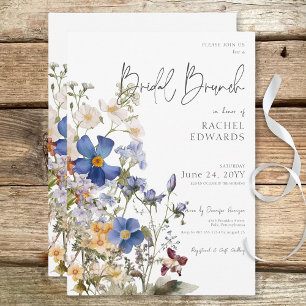 Convite Rustic Meadow Wildflower Watercolor Bridal Brunch